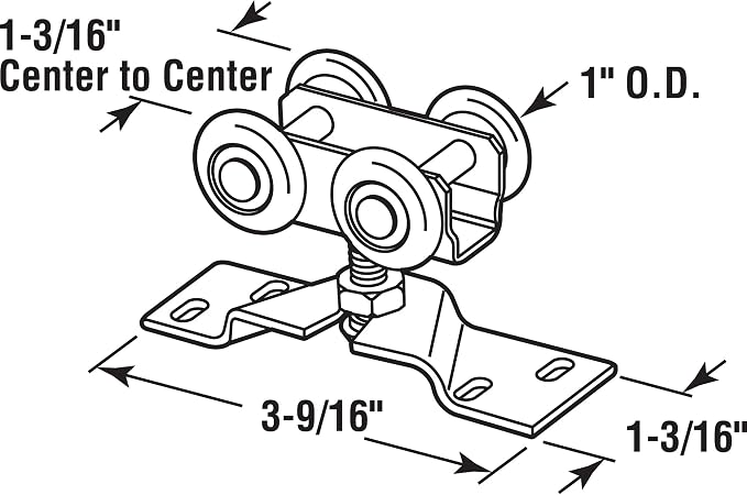 Prime-Line N 7410 Pocket Door Roller Assembly, 1 In., Single Pack | Convex - Image 2