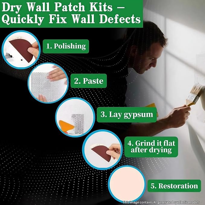 Drywall Repairs Patch Kit, Wall Patch Repair Kit, Drywall Hole Repair Patch | - Image 2