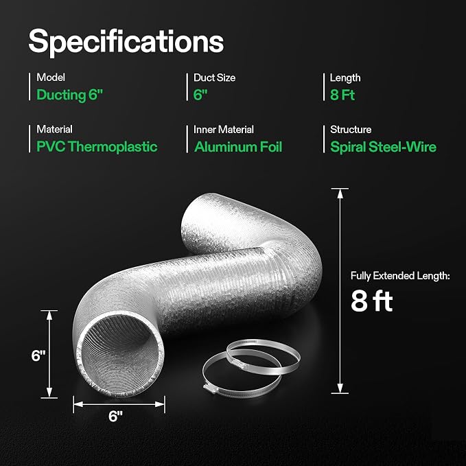 VIVOSUN 6 Inch Flex Air Aluminum Ducting - Image 2