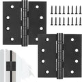 2 Pack Stainless Steel Black Door Hinges, Heavy Duty Door Hardware, 4 x 4 Inch by Cskunxia