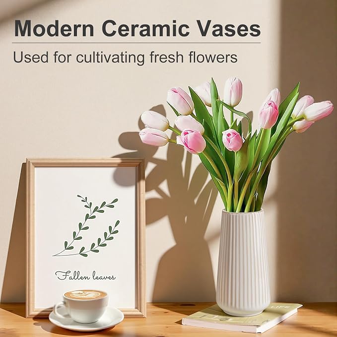 Ceramic Vase, GUKJOB Small Cute Flower Vase - Image 3