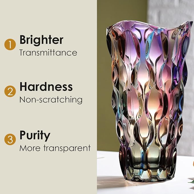CEMABT Glass Vases for Flowers，Thickened 3.4 lb Morden vases for Tables - Image 4