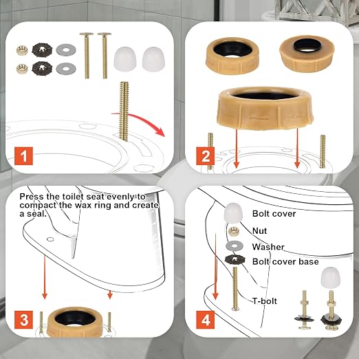 11pcs Extra Thick Toilet Wax Ring Replacement Kit, Toilet Wax Ring - Image 7