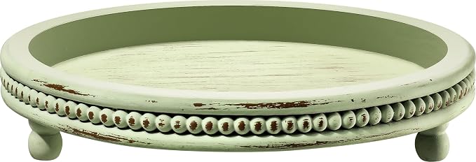 KULEDM Handmade Wooden Decorative Tray, Small Beaded Coffee Table Tray Decor - Image 2