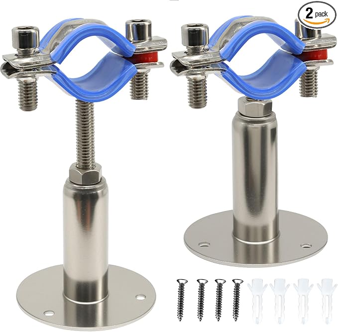 304 Stainless Steel Ceiling Mount Pipe Support Bracket, by Rierdge
