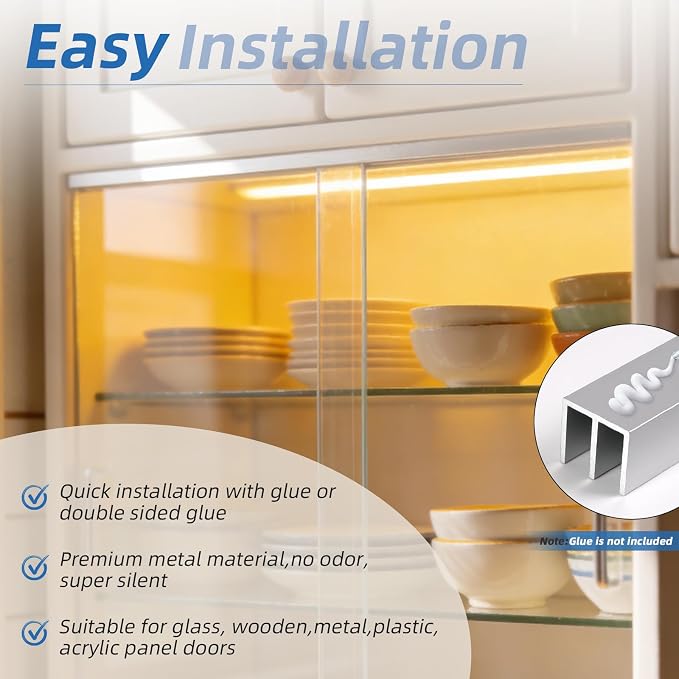 Raytano 2 Sets 48" Metal Sliding Door Track Set - Image 6