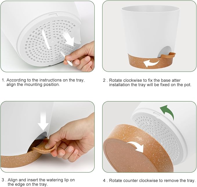 YNNICO 8-Inch Plant Pots, Self-Watering Planters - Image 2