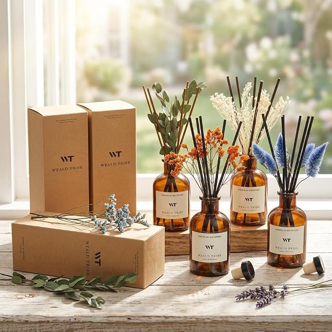 Reed Diffuser Set for Bathroom Air Fresheners, Oil Diffuser Sticks | Sage & Sea - Image 4