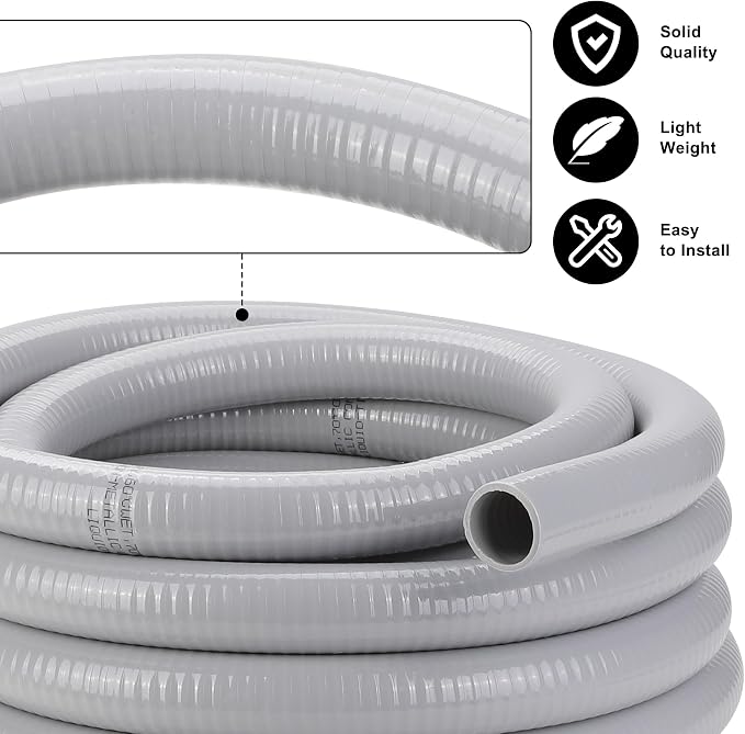 1 Inch Flexible Liquid Tight Conduit 25FT, Non Metallic Electrical Conduit Kit - Image 5