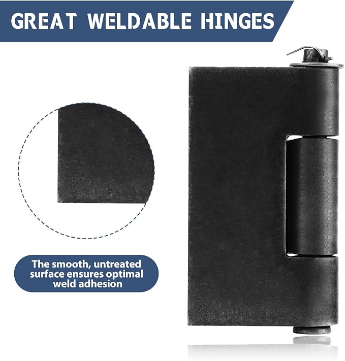 3 Pcs Weld On Hinges Heavy Duty 4" x 4", MOZCORN Weldable Butt Hinges - Image 4