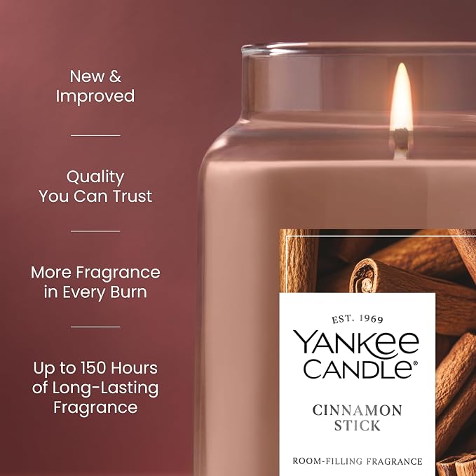 Yankee Candle Cinnamon Stick, Holiday Scented Candle, 22oz Large Jar - Image 3