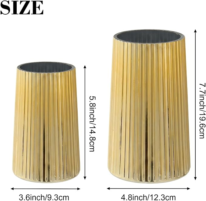 Ribbed Flower Vases Set of 2, Flower Vase - Image 6