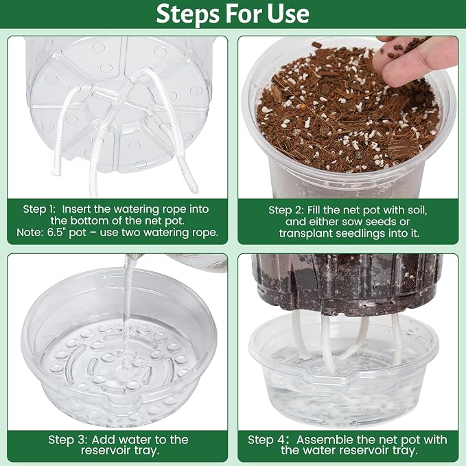 Bluepro Self Watering Pots for Indoor Plants, 4/5/6.5 Inch, 6 Each of Three - Image 3