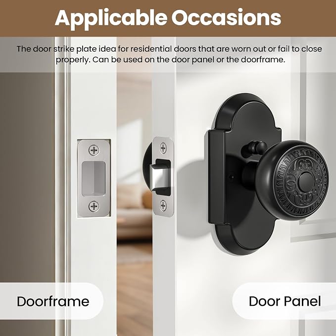 Deadbolt Strike Plate Door Backplate 1" x 2-1/4" Round Corner | Deadbolt Strike - Image 4