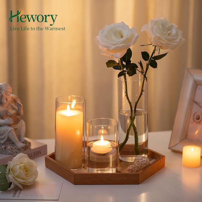 Glass Cylinder Vases Set of 24, Hewory Tall Clear Vase - Image 3