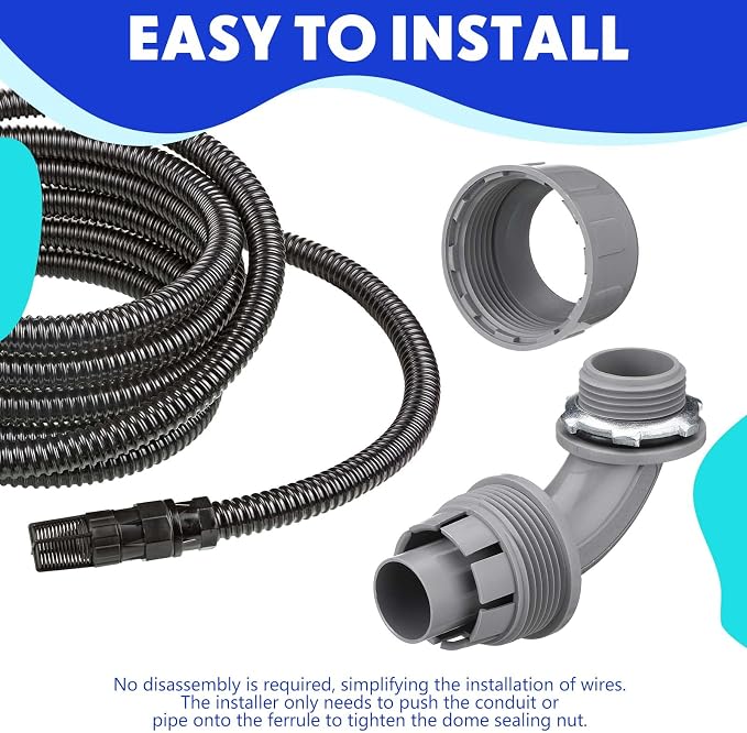 Liquid Tight Connector 3/4 Inch 90 Degree Non Metallic Flex Electrical Conduit - Image 4