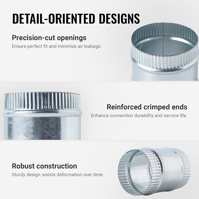 4 Inch Round Galvanized Steel Duct Connector - Image 3