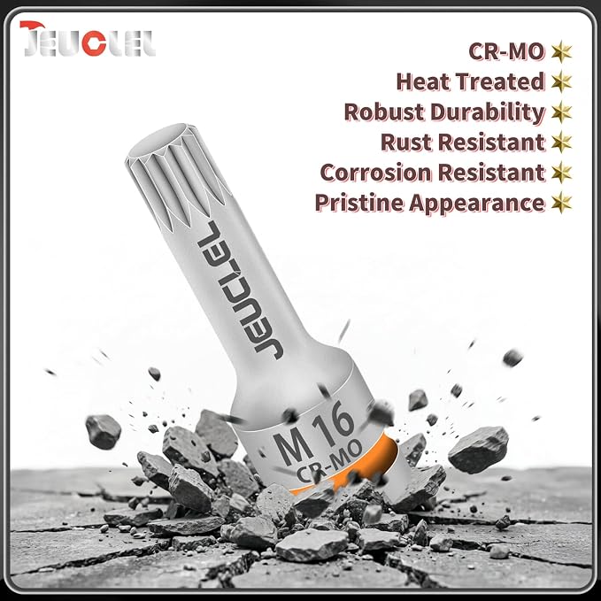 M16 Triple Square Impact Spline Bit Socket, 16mm 1/2" Drive Socket | 12 Point - Image 8