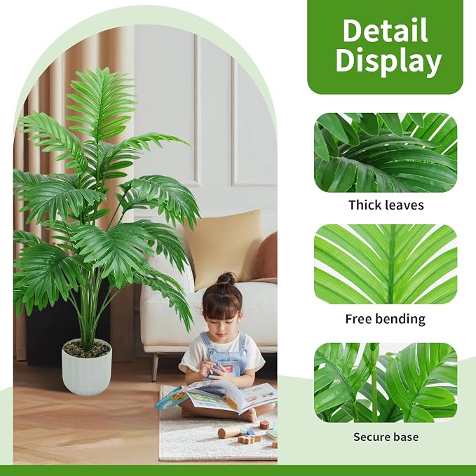 Freyalife 28“ Fake Plant Large Artificial Plam Tree - Image 2