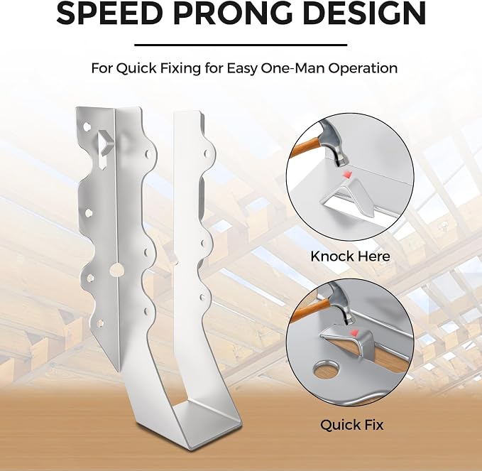 50 Pcs 2x8 Joist Hangers, 18 Gauge Metal Face Mount Joist Hangers, Lu28 Joist - Image 2