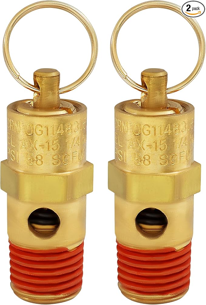 1/4 Inch NPT 150 PSI Brass Air Pressure Relief Safety Valve | Heavy Duty Brass by Unknown