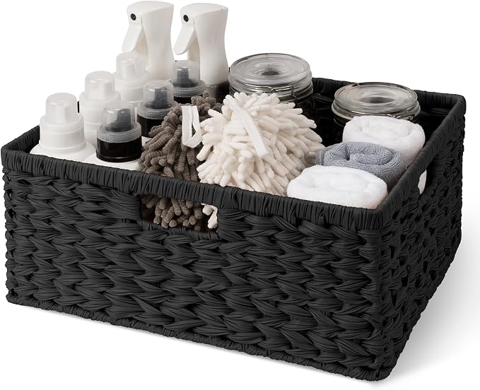 GRANNY SAYS Storage Baskets for Organizing, Waterproof Black Basket, Large by GRANNYSAYS