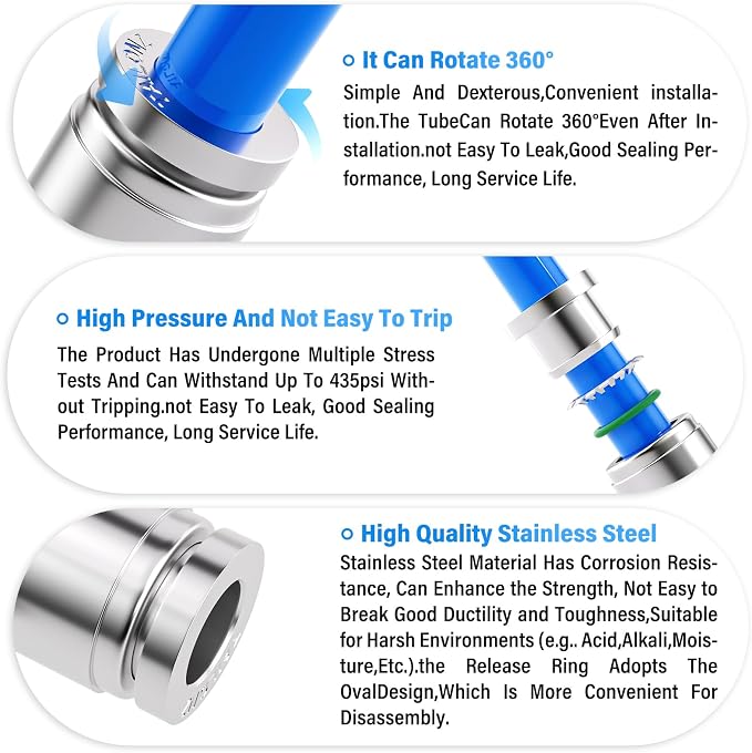 TAILONZ 304 Stainless Steel Straight 1/4" 1pcs | Straight Fitting - Image 4