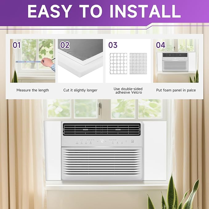 Window Air Conditioner Insulated Foam Panels, Air Conditioner Window Seal Kit - Image 5