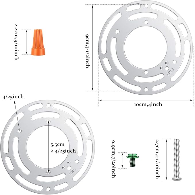 Pelopy 5 Pack Universal Light Fixture Mounting Bracket 4 Inch Diameter Steel - Image 2