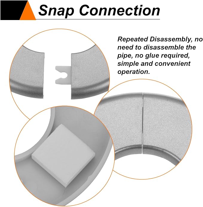 HARFINGTON 2pcs Wall Split Flange 44mm/1.7" Self-Adhesive Plumbing Cover Plates - Image 4