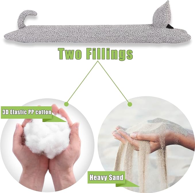 Cat Fabric Under Door Draft Stopper, 3LB Heavy Duty Decorative Soundproof Door - Image 3