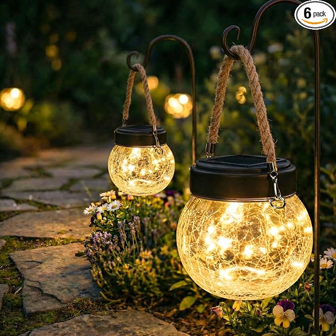 ROSHWEY 6 Pack M Size Solar Lantern Gifts by ROSHWEY