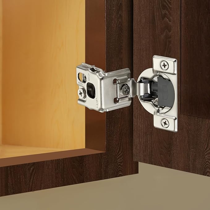Satin Nickel Cabinet Hinges 1-1/2 Inch Overlay 20 Pack | Stainless Steel Build - Image 2