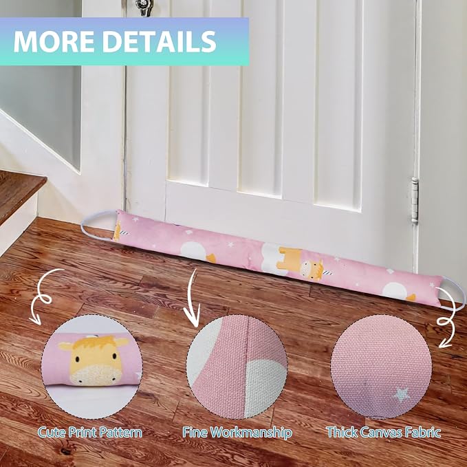 Weighted Door Draft Stopper, 2 Pack 40 Inch Under Door Blocker, Bottom of Door - Image 5