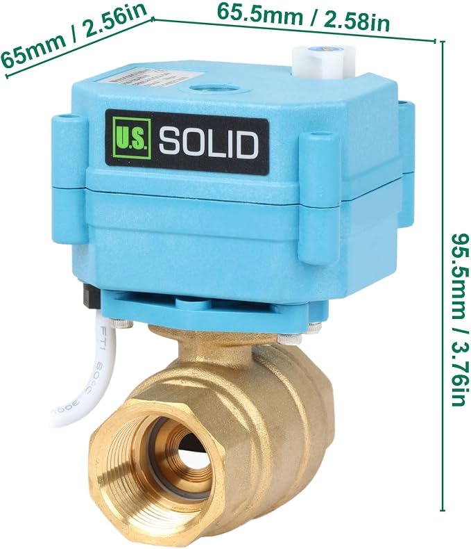 U.S. Solid 3/4inch Brass Motorized Ball Valve, Full Port NPT, IP67 Waterproof - Image 7
