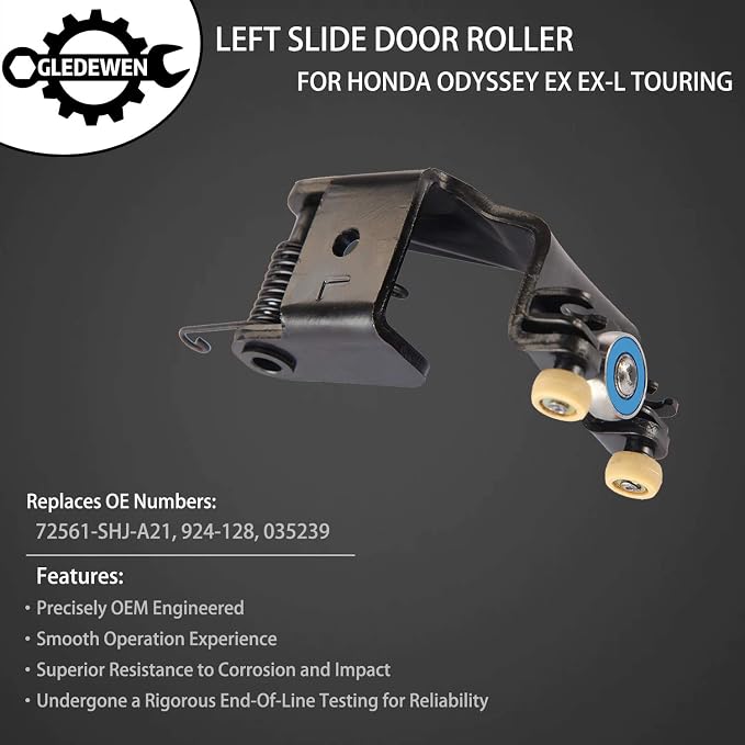 Left Slide Door Roller Assembly Driver Side Upper Center Male Roller | - Image 2