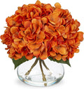Hollyone Orange Fall Hydrangea Artificial Flowers by Hollyone