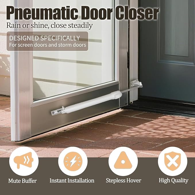 Storm Door Closer&Screen Door Closer Kit, Equipped - Image 2