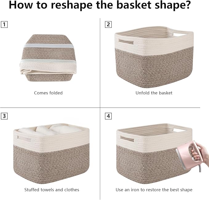 OIAHOMY 4 Pack Storage Basket, Closet Organizer - Image 9