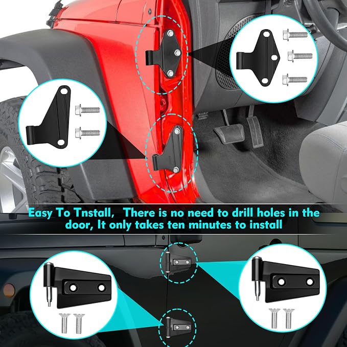 Jeep Wrangler JK 2 Door Hinge Assembly Kits - Image 7