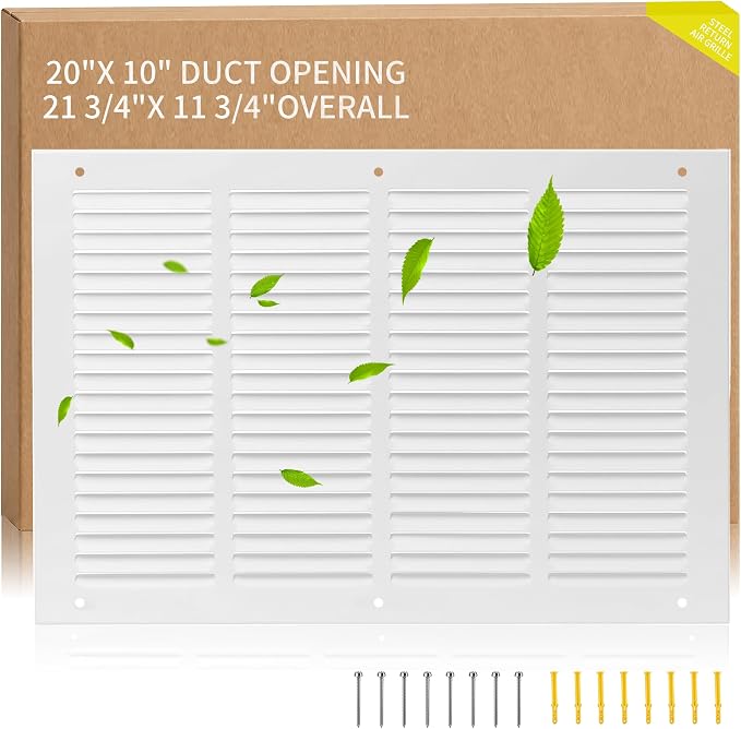 20" x 10" Return Air Grille Duct Opening, Ceiling Sidewall Floor Cold Air by Unknown