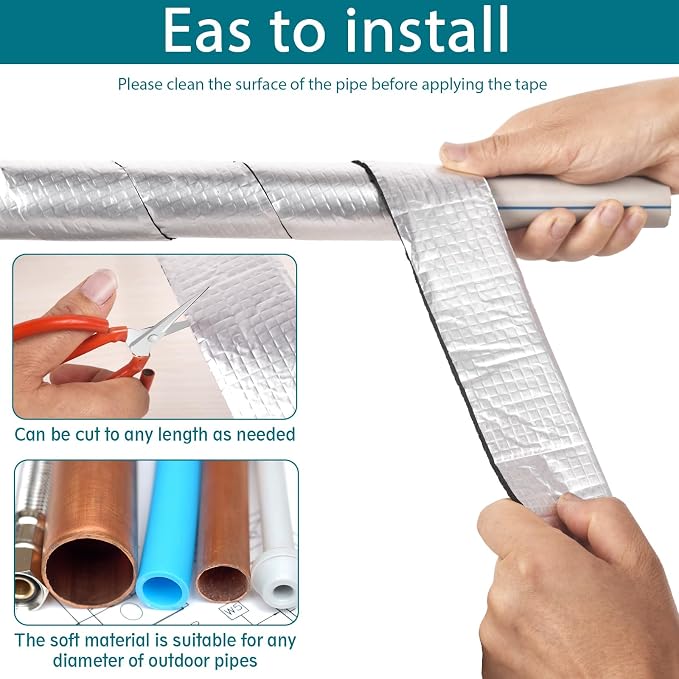 Pipe Wrap Insulation - 33 ft Outdoor Pipe Foam Insulation Tape Self Adhesive - Image 5