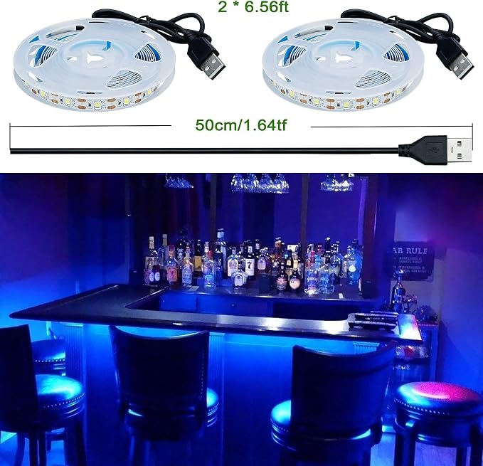 5V USB Blue 460-465nm LED Strip USB Powered 13.12ft/4M | 240LEDs Flexible - Image 6