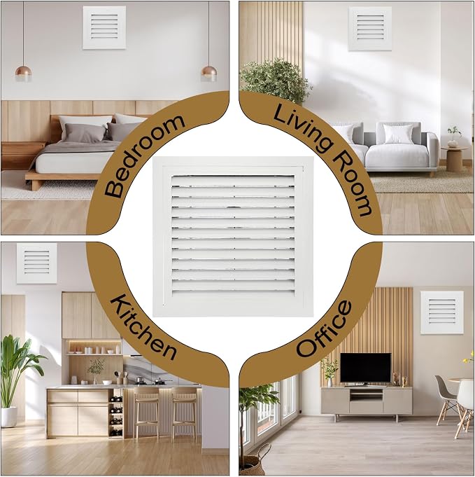PATIKIL 18" x 18" Aluminum Return Grille, Return Air Vent Cover Linear Bar - Image 4