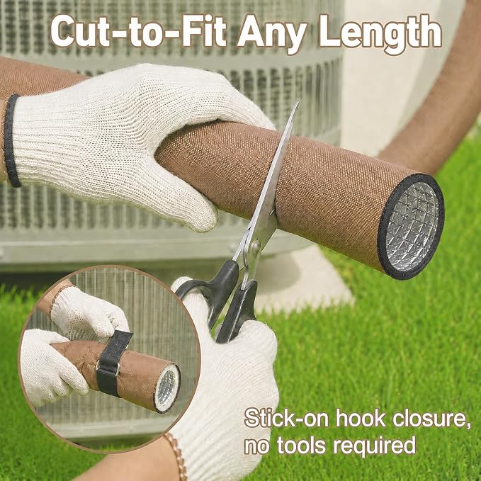 5 Layers HVAC Copper AC Line Pipe Insulation Cover Outdoor 72in x 10.2in - Image 4