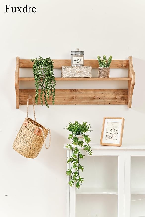 2 Pack Fake Hanging Plants, Faux Eucalyptus Vine Fern and String of Pearls | - Image 3