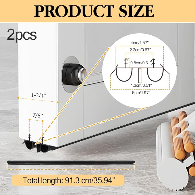 2 Pcs 36 Inch 90CM Exterior Door Sweep - Image 2