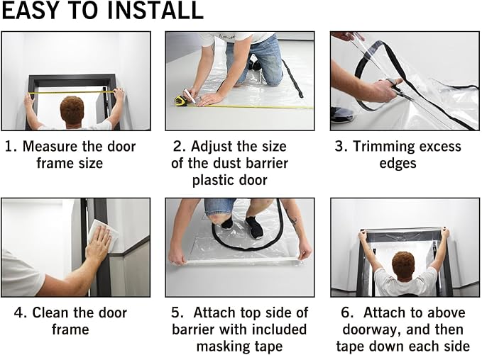 ROLLINGDOG Zippered Dust Barrier Door Heavy Duty Plastic Partition Sheet - Image 5