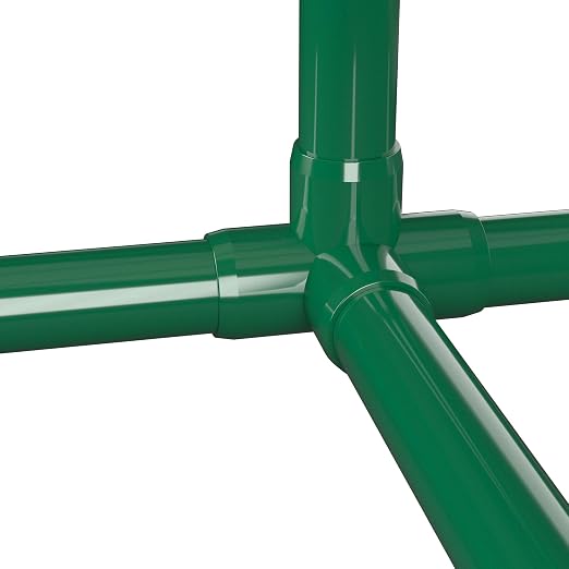 1” 4-Way Tee Furniture Grade PVC Fitting in Green, Made in USA, UV-Resistant - Image 9