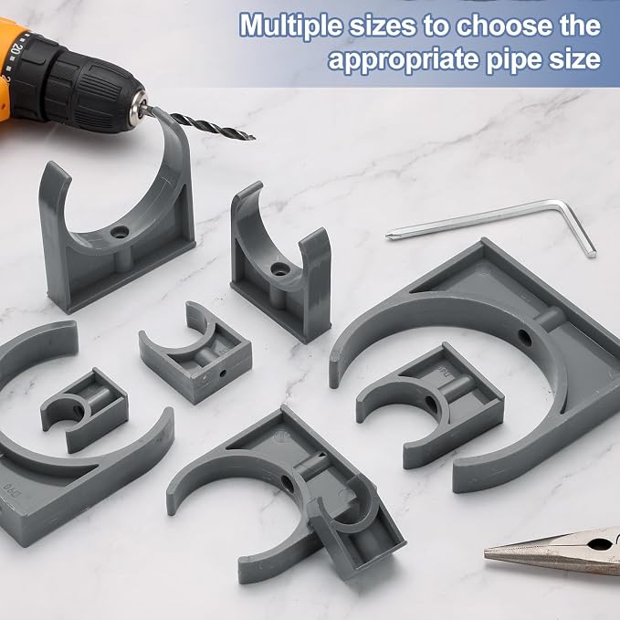 uxcell 2 Pcs PVC Water Pipe Clamps Clips, 110mm ID U-Shaped Water Pipe Buckles - Image 4